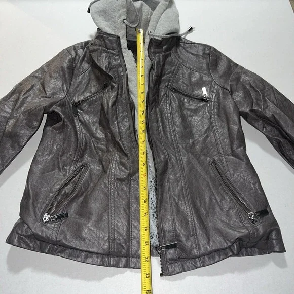 J2 by Jou Jou Faux Leather Women's Size Large Cropped Jacket - Picture 7 of 8